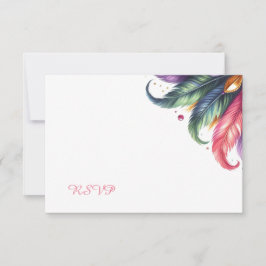 Mardi Gras RSVPカード ノートカード