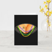 Mardi Gras S And Beads Fat Tuesday Carnival Festiv カード (黄色い花)