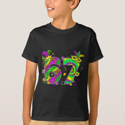 Mardi Gras Six Seven 6 7 Matching Costume Couple M Tシャツ (正面)