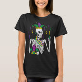 Mardi Gras Skeleton Rock Hand  Rocker Men Boys Kid Tシャツ (正面)