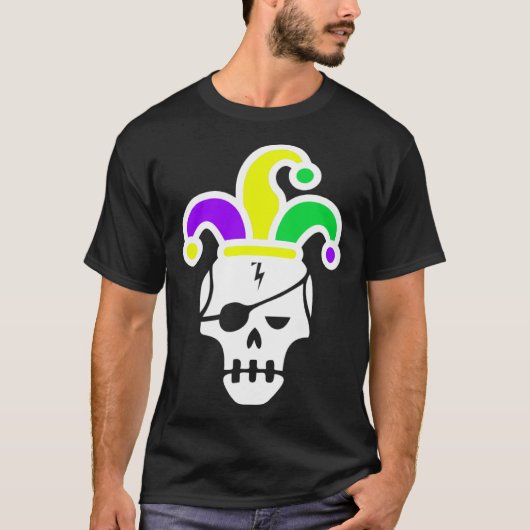 Mardi Gras Skull Jester Hat Carnival Mexican Parad Tシャツ (正面)