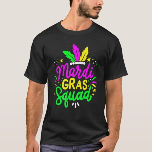 Mardi Gras Squad Funny Festival Parade Party Costu Tシャツ (正面)