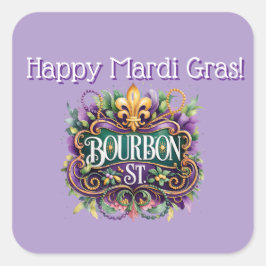 Mardi Gras Sticker スクエアシール