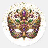 Mardi Gras Sticker ラウンドシール (正面)