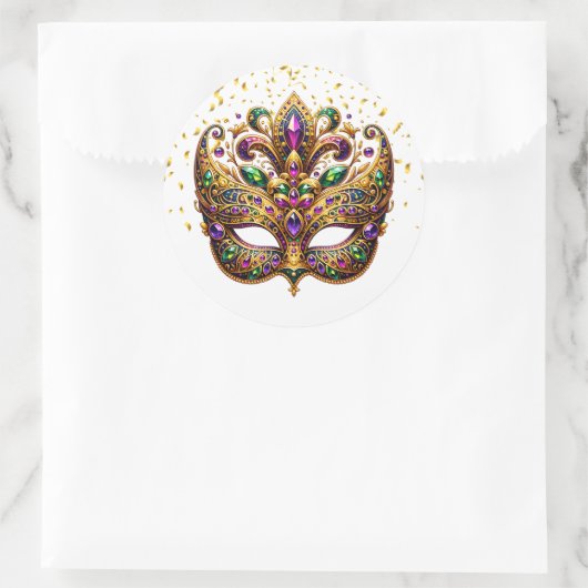 Mardi Gras Sticker ラウンドシール (バッグ)