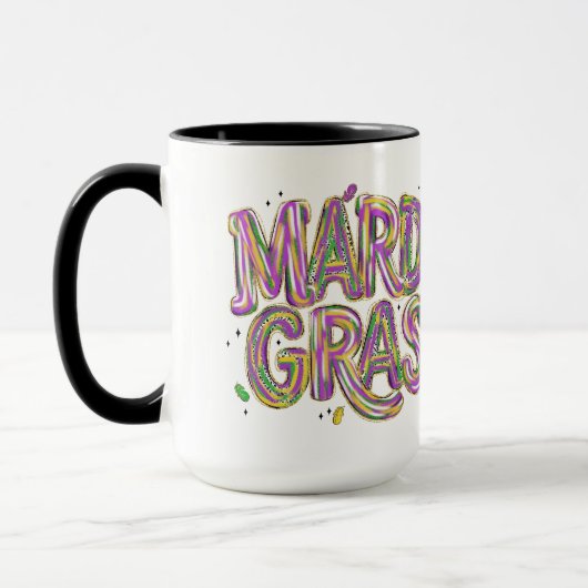 Mardi Gras Sticker – Colorful Carnival Party Decal マグカップ (左)