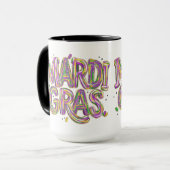 Mardi Gras Sticker – Colorful Carnival Party Decal マグカップ (正面左)
