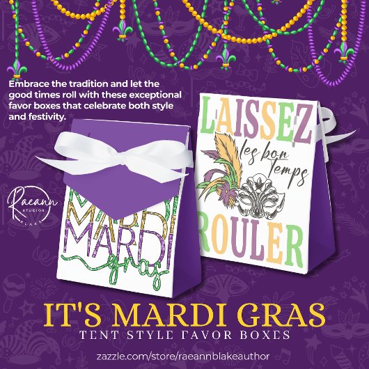 Mardi Gras Tent Style Favor Boxes フェイバーボックス