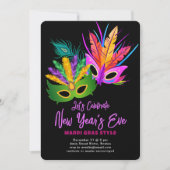 Mardi Gras Themed New Year's Eve Party 招待状 (正面)