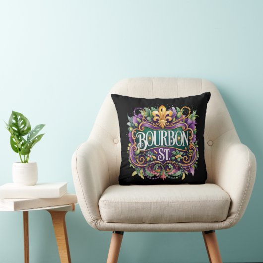 Mardi Gras Throw Pillow クッション (椅子)
