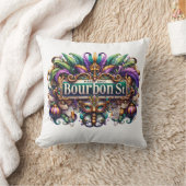 Mardi Gras Throw Pillow クッション (ブランケット)