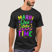 Mardi Gras Time Feathered Krewes Mask Mardi Gras Tシャツ (正面)