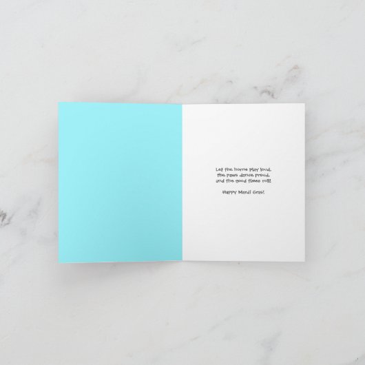 Mardi Gras Time with Cavalier King Charles Spaniel カード (内部)