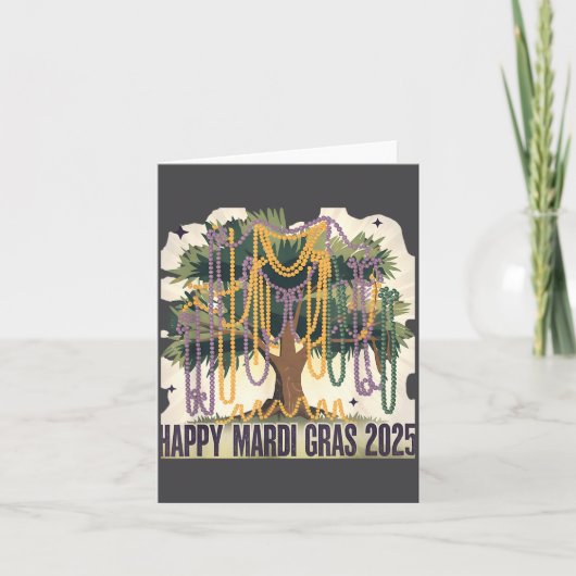 Mardi Gras Tree Carnival New 2024 For Women Valent カード (正面)