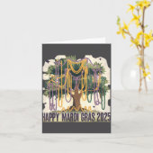 Mardi Gras Tree Carnival New 2024 For Women Valent カード (黄色い花)