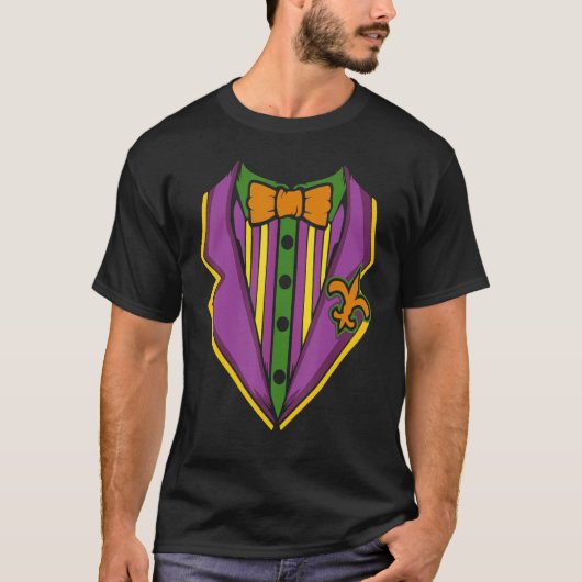Mardi Gras Tuxedo Costume Carnival Parade Masquera Tシャツ (正面)
