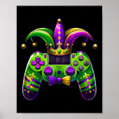 Mardi Gras Video Game Controller Jester Hat Boy Ki ポスター (正面)