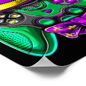 Mardi Gras Video Game Controller Jester Hat Costum ポスター (角)