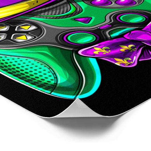 Mardi Gras Video Game Controller Jester Hat Costum ポスター (角)
