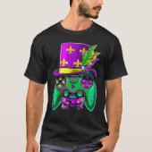 Mardi Gras Video Game Controller Jester Hat Costum Tシャツ (正面)