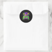 Mardi Gras Video Game Controller Jester Hat Gamer  ラウンドシール (バッグ)