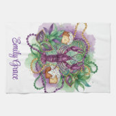 Mardi Gras Watercolor Celebration  キッチンタオル (横)