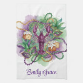 Mardi Gras Watercolor Celebration  キッチンタオル (縦)