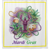 Mardi Gras Watercolor Celebration シャワーカーテン (正面)