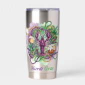 Mardi Gras Watercolor Celebration 保温保冷タンブラー (正面)