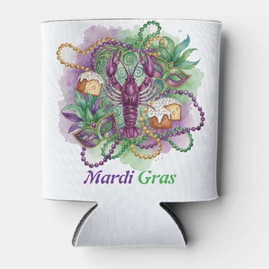 Mardi Gras Watercolor Celebration  缶クーラー (正面)