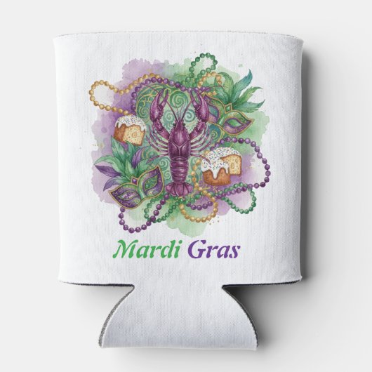 Mardi Gras Watercolor Celebration  缶クーラー (裏面)
