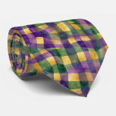 Mardi Gras Wavy Gingham Checks Purple Green Gold  ネクタイ (ロール)