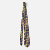Mardi Gras Wavy Gingham Checks Purple Green Gold  ネクタイ (裏面)