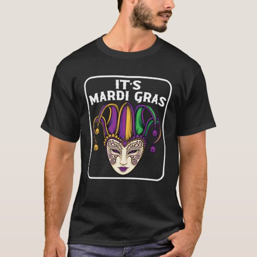 Mardi Gras Woman Jester Card Party New Orleans Fes Tシャツ (正面)