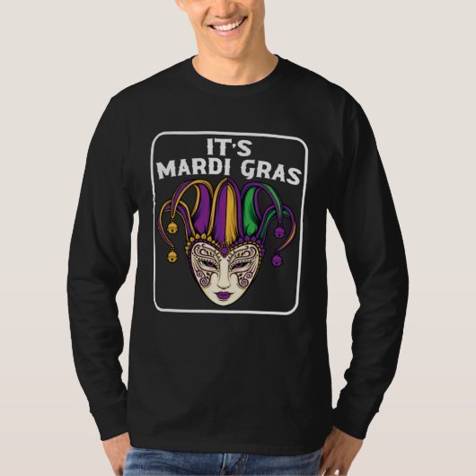 Mardi Gras Woman Jester Card Party New Orleans Fes Tシャツ (正面)