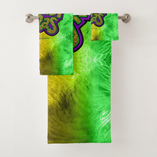 Mardi Gras words, SlipperyJoe，クラウン， LGBTQIA,ゲイ バスタオルセット (インサイチュ)