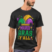 Mardi Gras Y’all Jester Hat Carnival Party Tシャツ (正面)