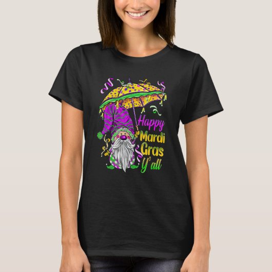 Mardi Gras Yall Gnomes Costume Carnaval Party Tee Tシャツ (正面)
