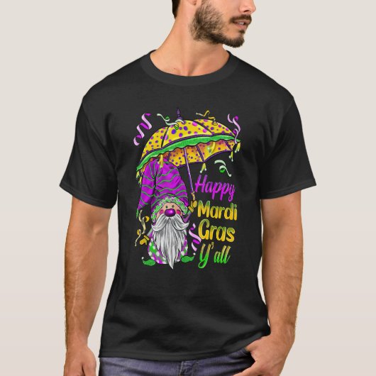 Mardi Gras Yall Gnomes Costume Carnaval Party Tee Tシャツ (正面)