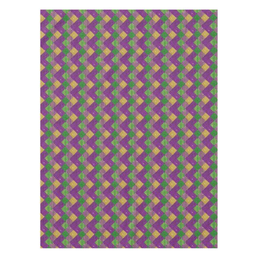 Mardi Gras Zig Zag Pattern  テーブルクロス (正面)