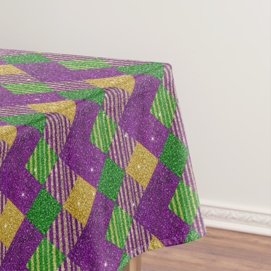 Mardi Gras Zig Zag Pattern  テーブルクロス (インサイチュ)