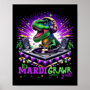 Mardi Grawr Trex Dino DjコスチュームToddler Boy Kids ポスター