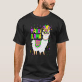 Mardi Llama Party Animals Funny Mardi Gras Alpaca  Tシャツ (正面)