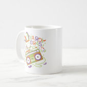 Mardi Remix:ビーズ、ビート、ブームボックス コーヒーマグカップ (正面左)