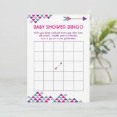 Mardia Gras種族及び矢のベビーシャワーのビンゴカード 招待状 (スタンド正面)