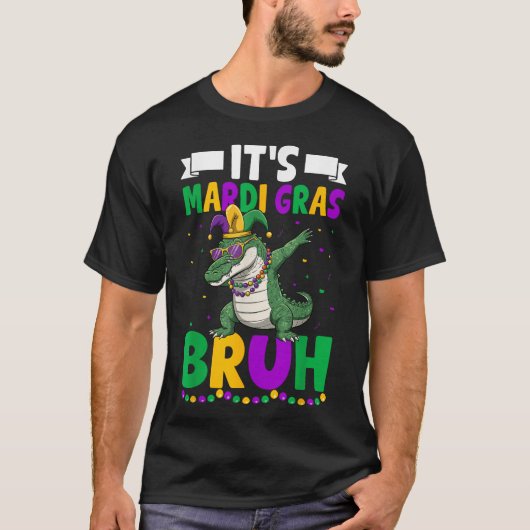 Mardigator Alligator Bruh Mardi Gras Costume Teens Tシャツ (正面)