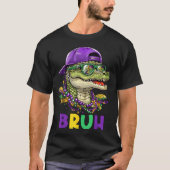 Mardigator Alligator Bruh Mardi Gras Costume Teens Tシャツ (正面)