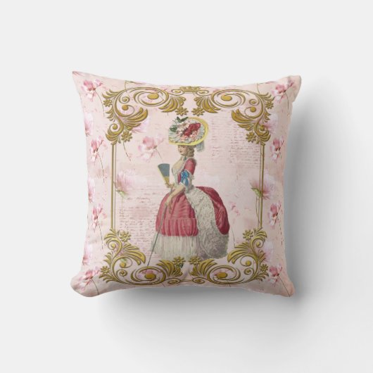 Mare Antoinette Floral Pillow pink クッションC クッション (正面)