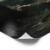 Marea de Luna Sangrienta Paisaje Marino Surrealisa ポスター (コーナー)