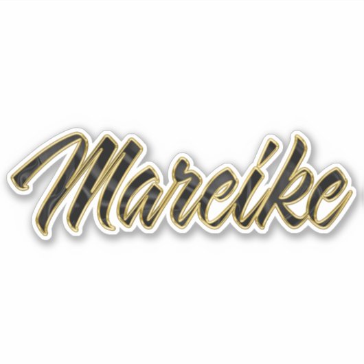Mareike black gold Lettering Aufkleber Sticker シール (正面)